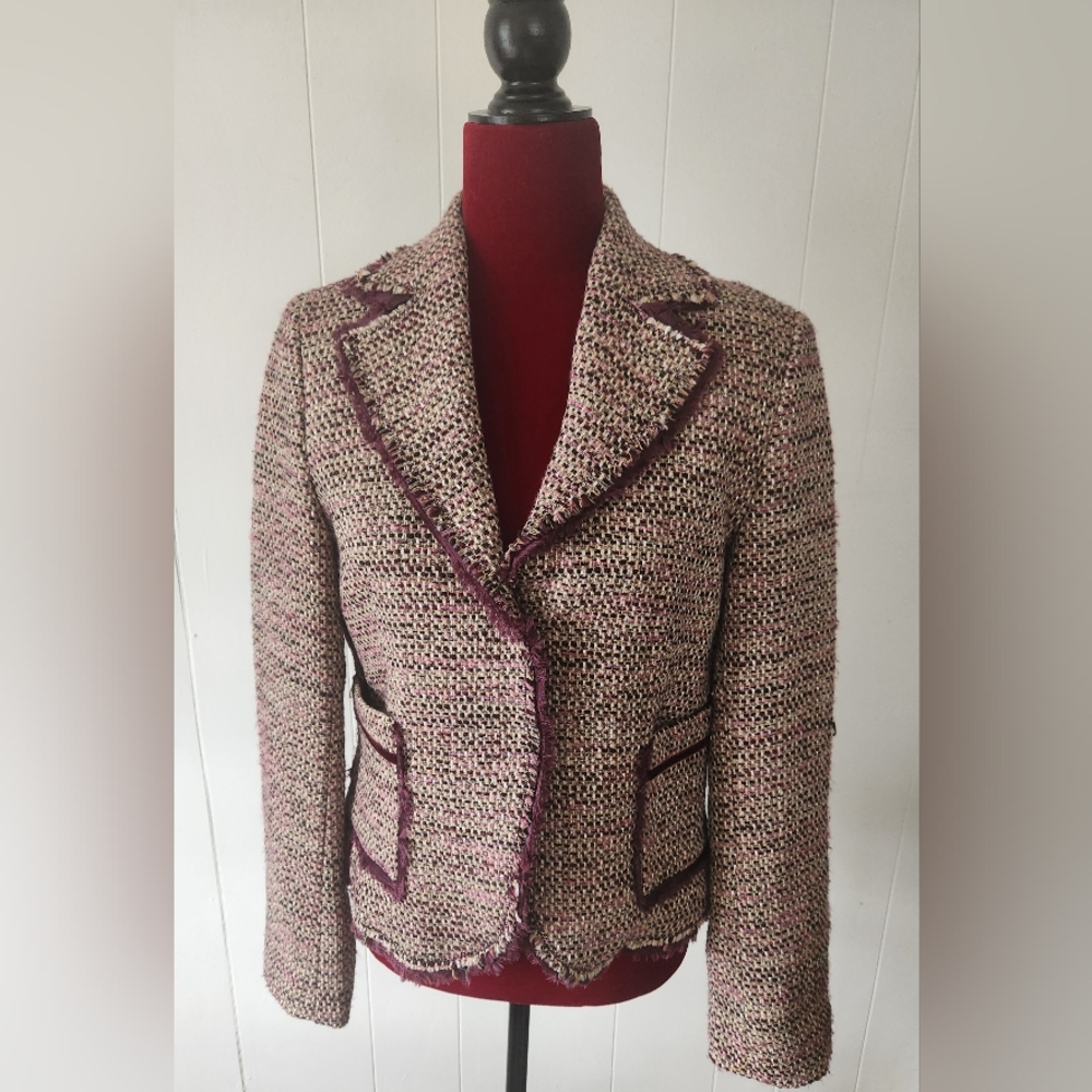 Beatrice B Italian Tweed Blazer Size 10
